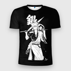 Мужская футболка 3D Slim Гинтоки Саката держит меч Гинтама