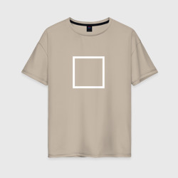 Женская футболка хлопок Oversize Игра в кальмара, страж квадрат