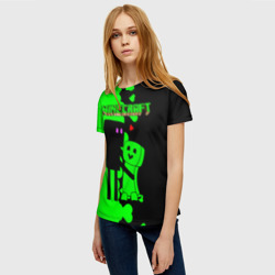 Женская футболка 3D Любовь Эндермена и Крипера Майнкрафт - фото 2