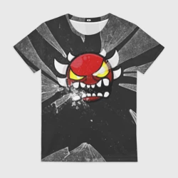 Женская футболка 3D Геометри Даш осколки Geometry Dash