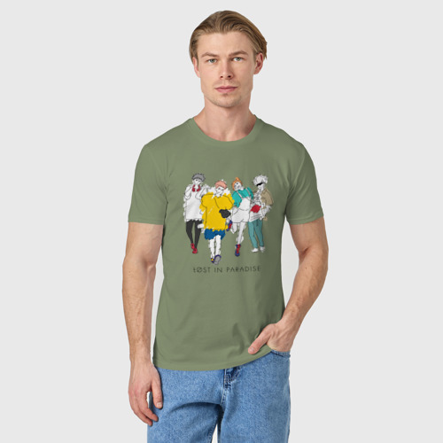 Мужская футболка хлопок Магическая битва, главные Герои, цвет авокадо - фото 3