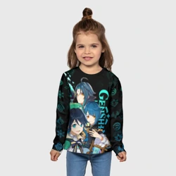 Детский лонгслив 3D Genshin Impact: Венти, Син Цю, Сяо - фото 2