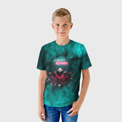 Детская футболка 3D Стража в масках игра в кальмара - фото 2