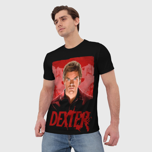 Мужская футболка 3D Dexter Декстер портрет постер, цвет 3D печать - фото 3