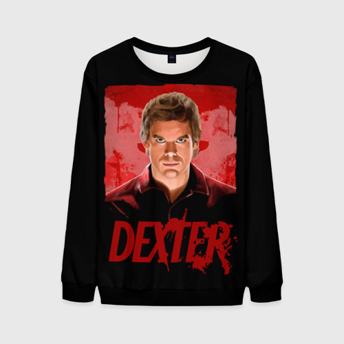 Мужской свитшот 3D Dexter Декстер портрет постер, цвет черный