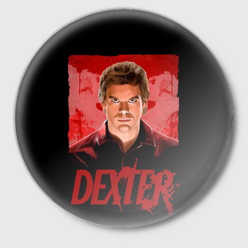 Значок Dexter Декстер портрет постер, цвет белый