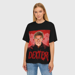 Женская футболка oversize 3D Dexter Декстер портрет постер - фото 2