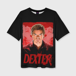 Женская футболка oversize 3D Dexter Декстер портрет постер