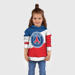 Толстовка с принтом Paris Saint-Germain FC для ребенка, вид на модели спереди №3. Цвет основы: белый