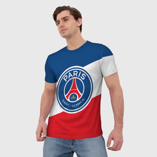 Мужская футболка 3D Paris Saint-Germain FC, цвет 3D печать - фото 3