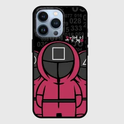 Чехол для iPhone 13 Pro Игра в кальмара squid game фигурки стражей игроки