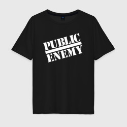 Мужская футболка хлопок Oversize Public Enemy logo