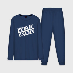 Мужская пижама с лонгсливом хлопок Public Enemy logo