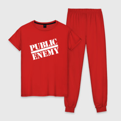 Женская пижама хлопок Public Enemy logo