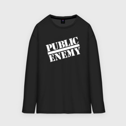 Женский лонгслив oversize хлопок Public Enemy logo