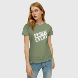 Женская футболка хлопок Public Enemy logo - фото 2
