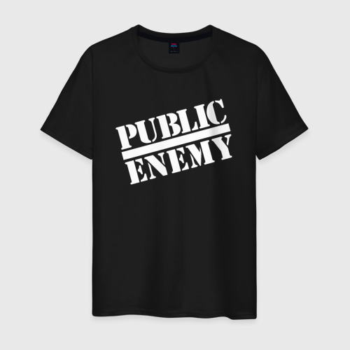 Мужская футболка хлопок Public Enemy logo, цвет черный