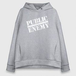 Женское худи Oversize хлопок Public Enemy logo