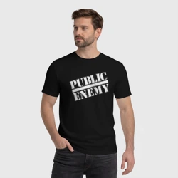 Мужская футболка хлопок Public Enemy logo - фото 2