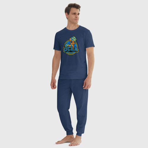 Мужская пижама хлопок UCLA(2), цвет темно-синий - фото 5