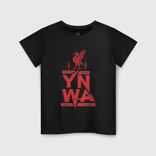 Детская футболка хлопок You'll Never Walk Alone YNWA, цвет черный