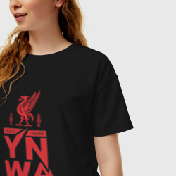 Женская футболка хлопок Oversize You'll Never Walk Alone YNWA - фото 2