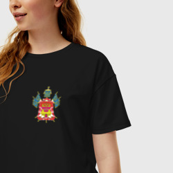 Женская футболка хлопок Oversize Кубанское Казачье Войско с эмблемой - фото 2