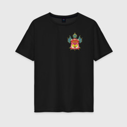Женская футболка хлопок Oversize Кубанское Казачье Войско с эмблемой