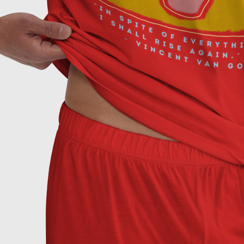 Мужская пижама хлопок с принтом Дань Ван Гогу 12 подсолнухов, фото #4
