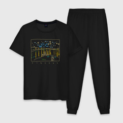 Мужская пижама хлопок Звездная ночь Ван Гога минимализм
