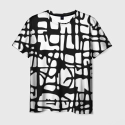 Мужская футболка 3D Черно-Белый мотив Cantabrigiensia, подходящий для раскрашивания вручную