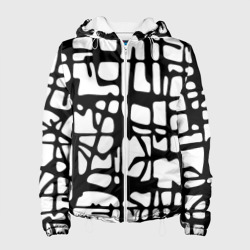 Женская куртка 3D Черно-Белый мотив Cantabrigiensia, подходящий для раскрашивания вручную