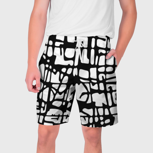 Мужские шорты 3D Черно-Белый мотив Cantabrigiensia, подходящий для раскрашивания вручную, цвет 3D печать