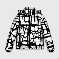 Зимняя куртка для мальчиков 3D Черно-Белый мотив Cantabrigiensia, подходящий для раскрашивания вручную
