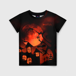 Детская футболка 3D Красная луна на Хэллоуин
