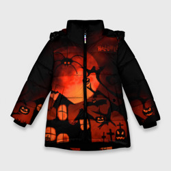 Зимняя куртка для девочек 3D Красная луна на Хэллоуин