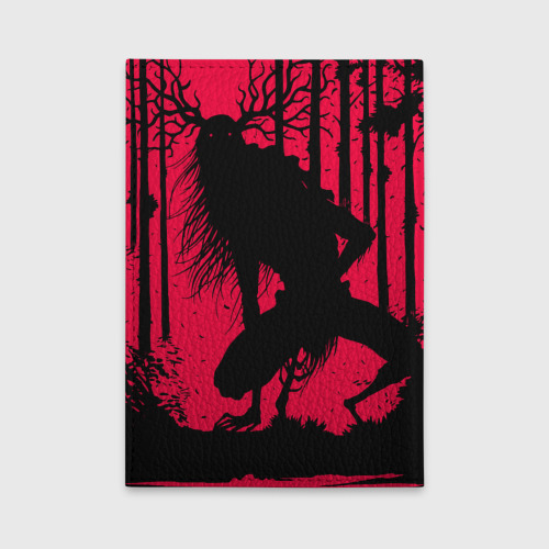 Обложка для автодокументов Красный скелет в диком лесу, цвет зеленый - фото 2