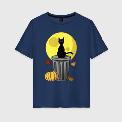 Женская футболка хлопок Oversize Дух осени и хэллоуина