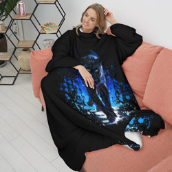 Плед с рукавами Черная пантера пятна краски - фото 2