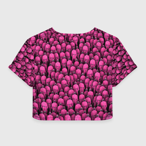 Женская футболка Crop-top 3D Охранники игры в кальмара  - фото 2
