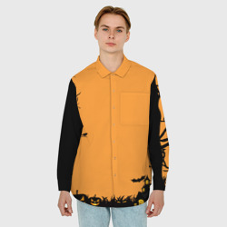 Мужская рубашка oversize 3D Orange Halloween - фото 2
