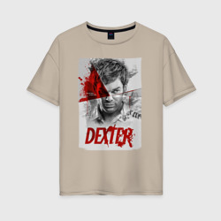 Женская футболка хлопок Oversize Декстер Dexter постер