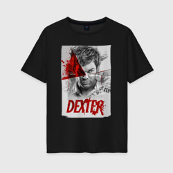 Женская футболка хлопок Oversize Декстер Dexter постер