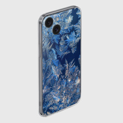 Чехол для iPhone 15 силиконовый с защитой камеры Снежинки макро snowflakes macro - фото 2