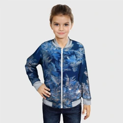 Детский бомбер 3D Снежинки макро snowflakes macro - фото 2