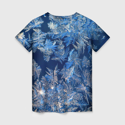 Женская футболка 3D Снежинки макро snowflakes macro, цвет 3D печать - фото 2