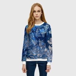 Женский свитшот 3D Снежинки макро snowflakes macro - фото 2