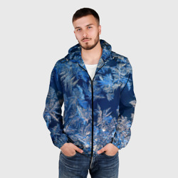 Мужская ветровка 3D Снежинки макро snowflakes macro - фото 2