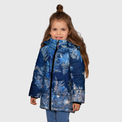 Зимняя куртка для девочек 3D Снежинки макро snowflakes macro - фото 2