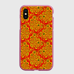 Чехол для iPhone XS Max матовый Хохломские узоры-паттерны